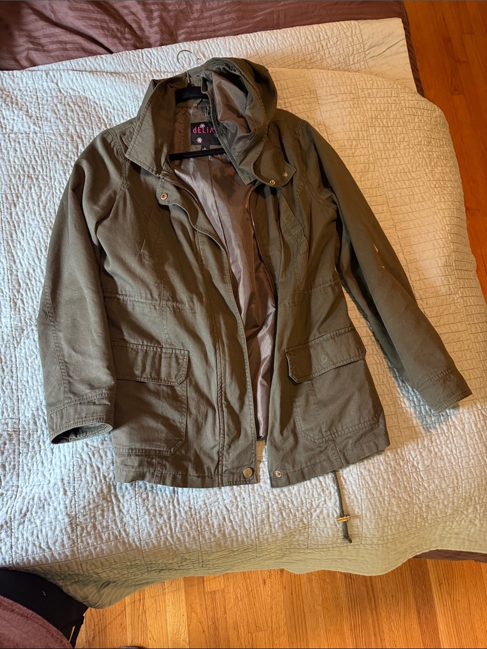 dELiA*s Olive Utility Hooded Jacket
